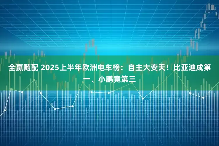 全赢随配 2025上半年欧洲电车榜：自主大变天！比亚迪成第一、小鹏竟第三